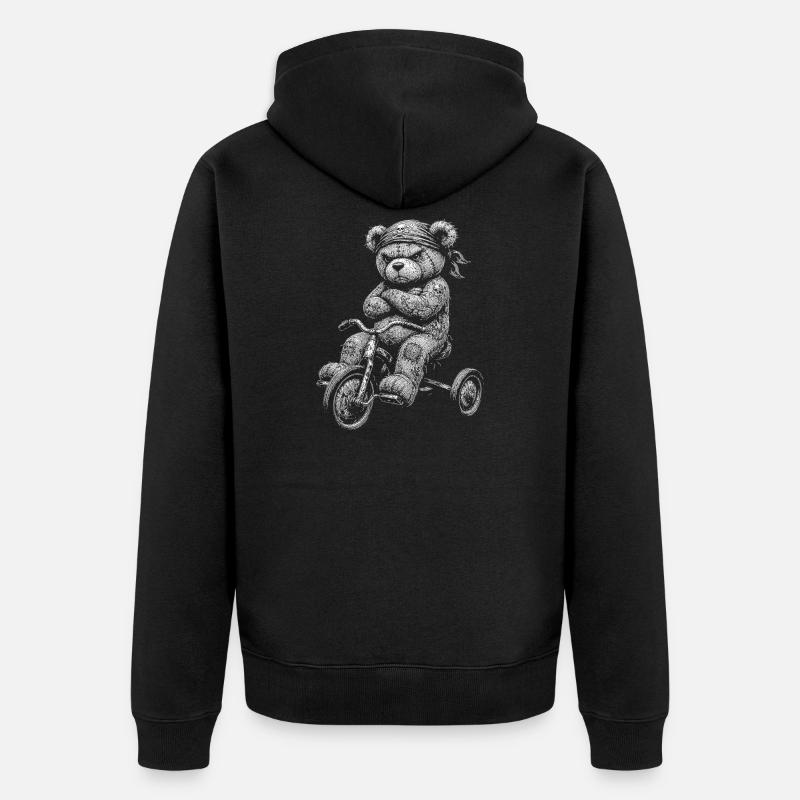 Teddybär - Unisex Premium Bio Zip Hoodie - Schwarz