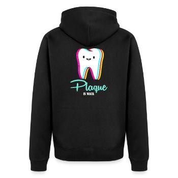 dentist - Unisex Premium Organic Zip Hoodie - black - Back - Nico (187cm)