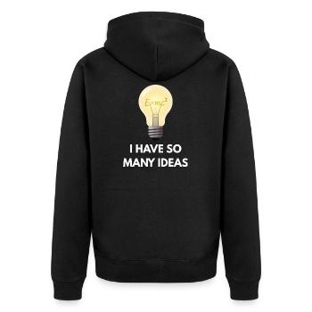 Ideenexplosion-Glühbirnen-Denkweise - Unisex Premium Bio Zip Hoodie - Schwarz - Hinten - Nico (187cm)