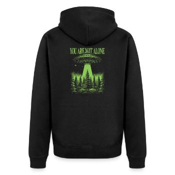 Randonnée - Vous n’êtes pas seul - Alien - Veste à capuche bio Premium Unisexe - noir - Dos - Nico (187cm)