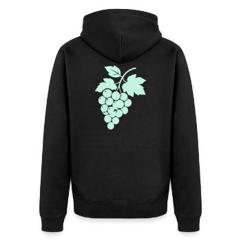 Weinreben Silhouette Trauben Design - Unisex Premium Bio Zip Hoodie - Schwarz - Hinten - Nico (187cm)