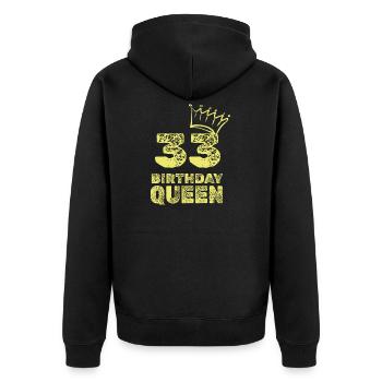 33 - Unisex Premium Bio Zip Hoodie - Schwarz - Hinten - Nico (187cm)