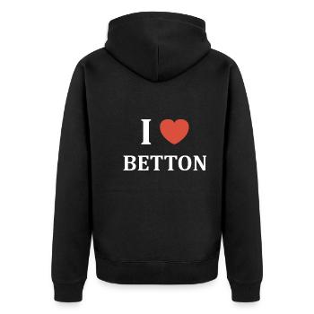 i love betton - Veste à capuche bio Premium Unisexe - noir - Dos - Nico (187cm)