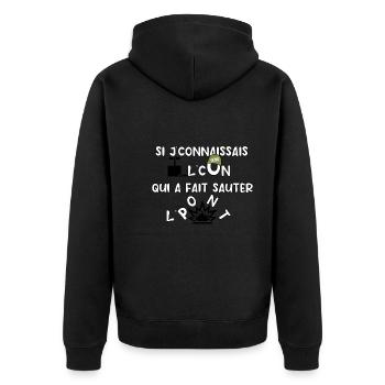 Si j’connaissais l’con… - Veste à capuche bio Premium Unisexe - noir - Dos - Nico (187cm)