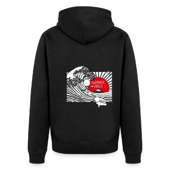 Summer Vibes Doddle - Unisex Premium Organic Zip Hoodie - black - Back - Nico (187cm)