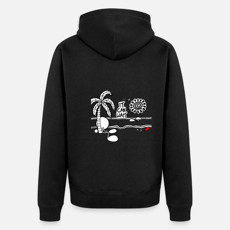 It Can Wait Plain Doodle - Unisex Premium Bio Zip Hoodie - Schwarz