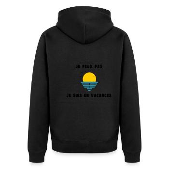 JE PEUX PAS JE SUIS EN VACANCES. VIVE LES VACANCES - Veste à capuche bio Premium Unisexe - noir - Dos - Nico (187cm)