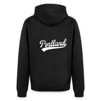 Portland - Veste à capuche bio Premium Unisexe - noir - Dos - Nico (187cm)