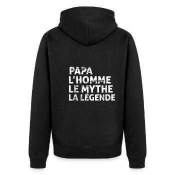 Papa l' homme le mythe la légende cadeau Papa - Veste à capuche bio Premium Unisexe - noir - Dos - Nico (187cm)