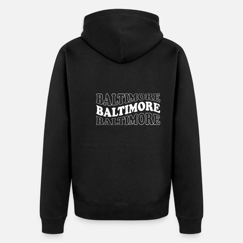 Baltimore - Unisex Premium Bio Zip Hoodie - Schwarz