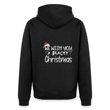 Nous vous souhaitons un Noël beachy, drôle de Noël - Veste à capuche bio Premium Unisexe - noir - Dos - Nico (187cm)