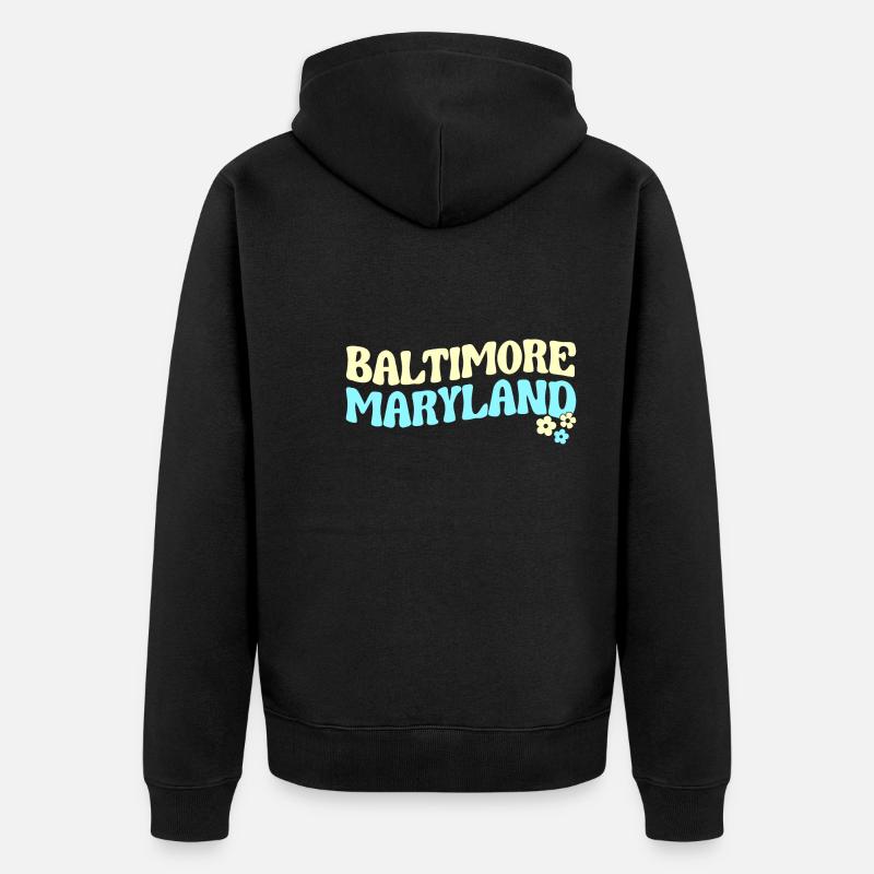 Baltimore - Unisex Premium Bio Zip Hoodie - Schwarz