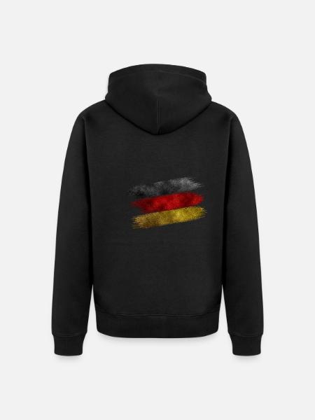 GERMANY FLAG GLITTER - Unisex Premium Organic Zip Hoodie - black