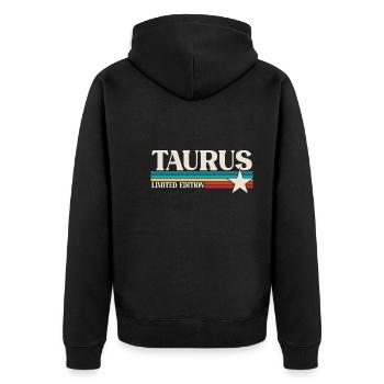 Signe du zodiaque Taureau - Veste à capuche bio Premium Unisexe - noir - Dos - Nico (187cm)