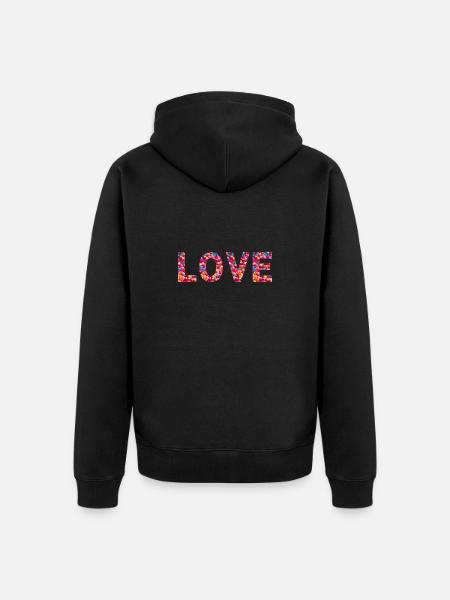 Heartfelt typography - Unisex Premium Organic Zip Hoodie - black