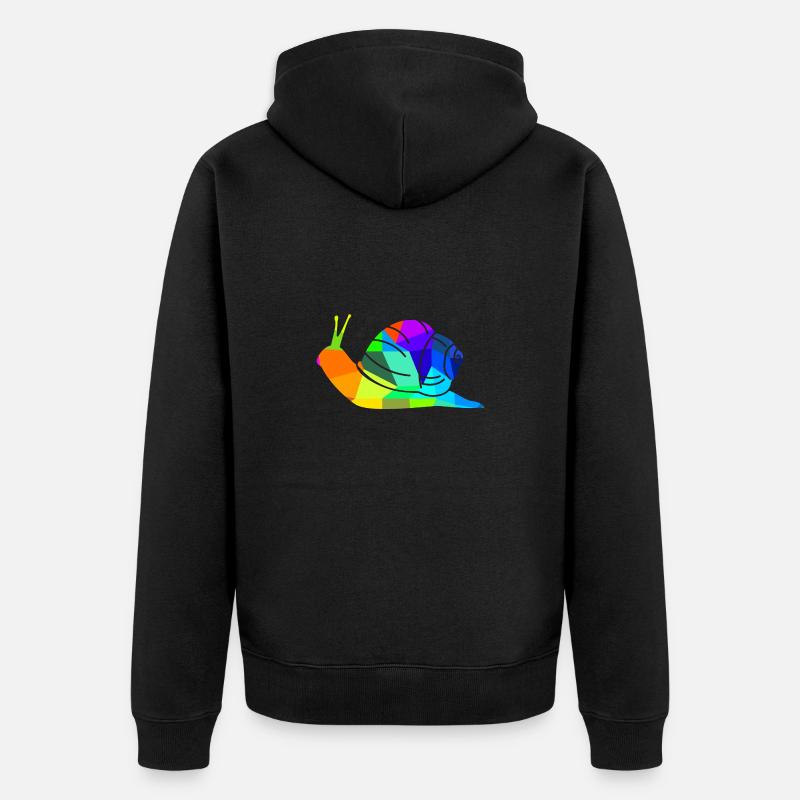 Escargot arc-en-ciel animaux polygone - Veste à capuche bio Premium Unisexe - noir