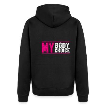 Mon corps, ma décision - Veste à capuche bio Premium Unisexe - noir - Dos - Nico (187cm)