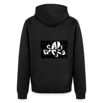 Großer Ozean - Unisex Premium Bio Zip Hoodie - Schwarz - Hinten - Nico (187cm)