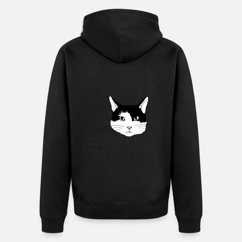 chat noir et blanc - Veste à capuche bio Premium Unisexe - noir
