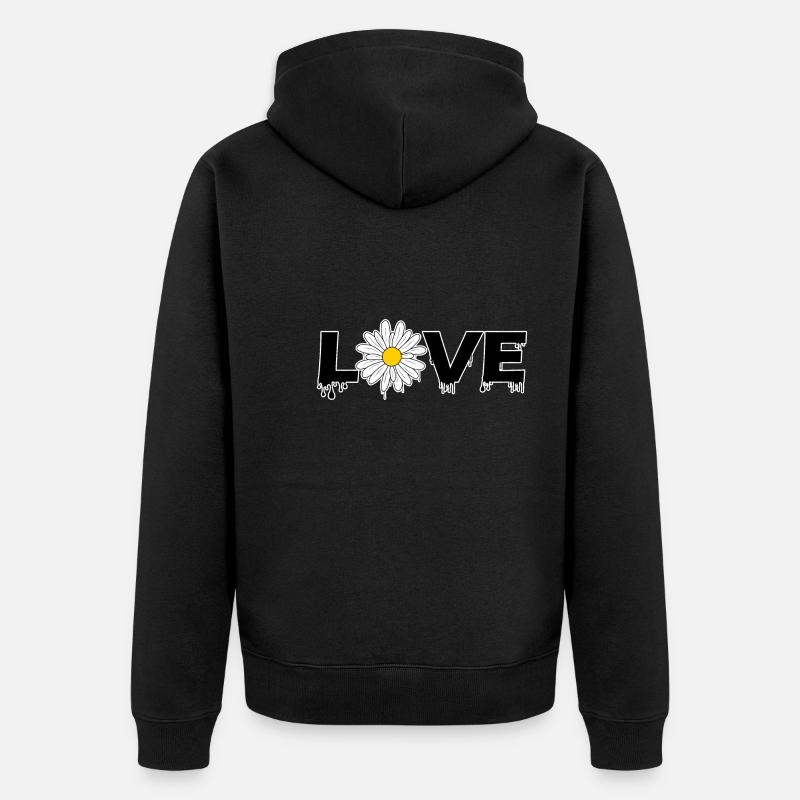 Amour fleur groovy - Veste à capuche bio Premium Unisexe - noir