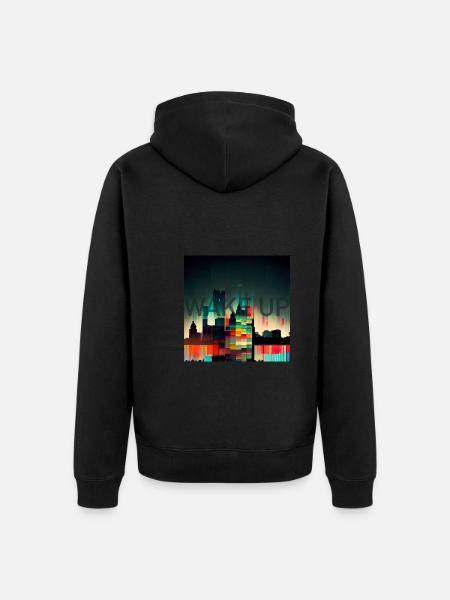 Wake Up Wach Auf - Unisex Premium Organic Zip Hoodie - black