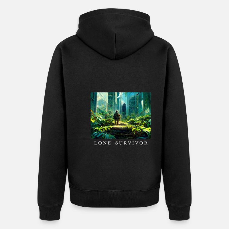Survivant solitaire seulement survivant - Veste à capuche bio Premium Unisexe - noir