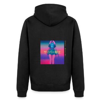Cyber Guerrier Cyberkrieger - Veste à capuche bio Premium Unisexe - noir - Dos - Nico (187cm)