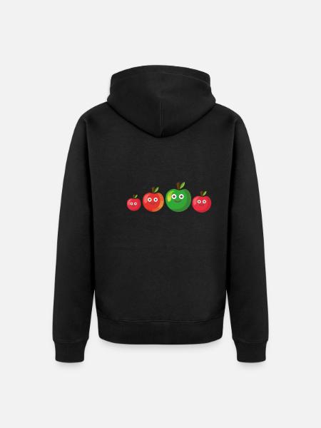 Apples,Apple fruit, family, comic - Unisex Premium Organic Zip Hoodie - black