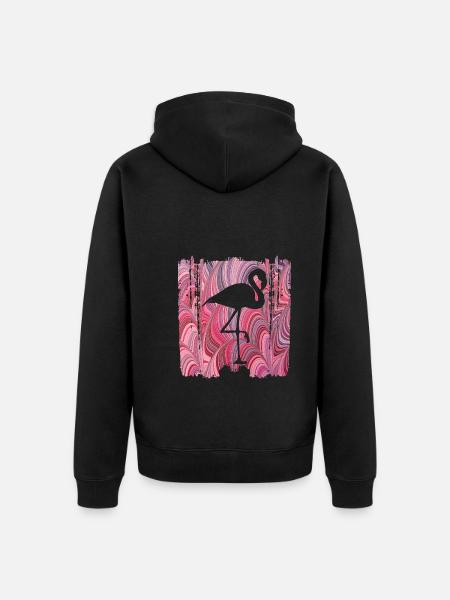 bird e 117 flamingo - Unisex Premium Organic Zip Hoodie - black