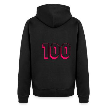 100. 100 ANS. 100e ANNIVERSAIRE. ANNIVERSAIRE 100 - Veste à capuche bio Premium Unisexe - noir - Dos - Nico (187cm)