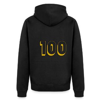 100. 100 ANS. 100e ANNIVERSAIRE. ANNIVERSAIRE - Veste à capuche bio Premium Unisexe - noir - Dos - Nico (187cm)