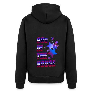90s in the house - Unisex Premium Bio Zip Hoodie - Schwarz - Hinten - Nico (187cm)
