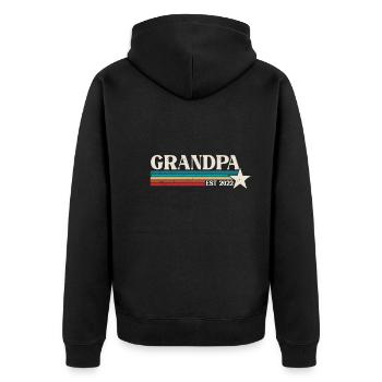 Promu Grand-Père Est 2022 - Veste à capuche bio Premium Unisexe - noir - Dos - Nico (187cm)