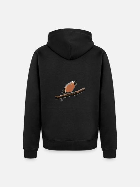 Gimpel niedlich - Unisex Premium Bio Zip Hoodie - Schwarz