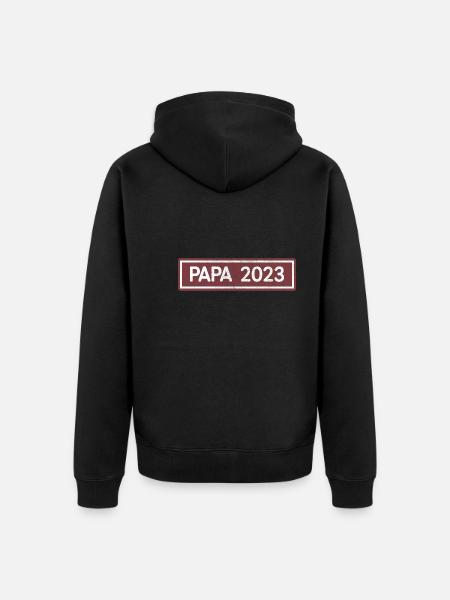 Papa 2023 Geschenk - Unisex Premium Bio Zip Hoodie - Schwarz