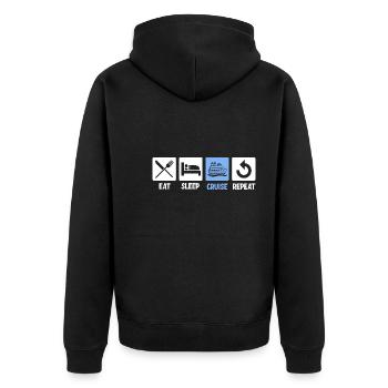 Family Cruise - Unisex Premium Organic Zip Hoodie - black - Back - Nico (187cm)