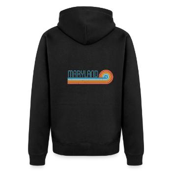Maryland - Unisex Premium Bio Zip Hoodie - Schwarz - Hinten - Nico (187cm)