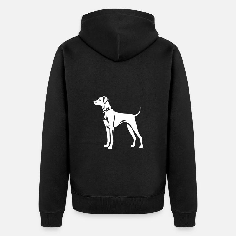 Great Dane Hund Silhouette - Unisex Premium Bio Zip Hoodie - Schwarz