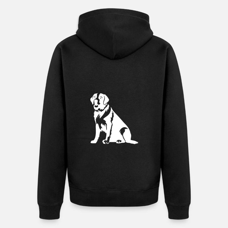 Silhouette de chien Saint-Bernard - Veste à capuche bio Premium Unisexe - noir