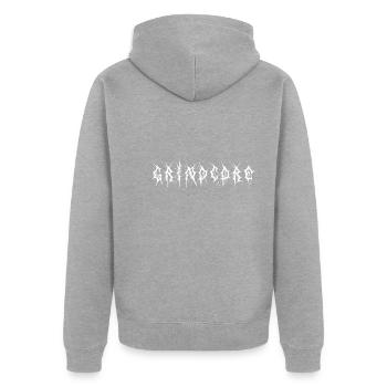 Grindcore - Unisex Premium Organic Zip Hoodie - heather grey - Back - Nico (187cm)