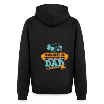 Fotograf Vater Papa cooler - Unisex Premium Bio Zip Hoodie - Schwarz - Hinten - Nico (187cm)