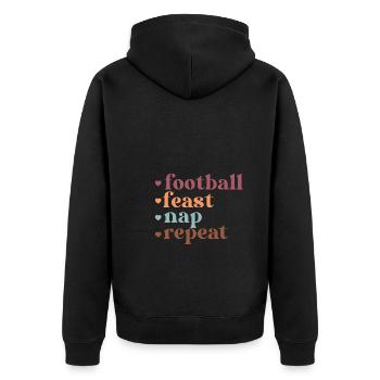 Fête de football de Thanksgiving répéter la sieste - Veste à capuche bio Premium Unisexe - noir - Dos - Nico (187cm)