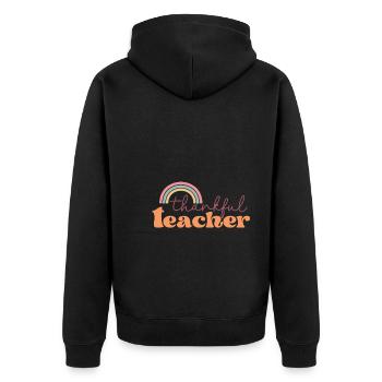 Professeur reconnaissant de Thanksgiving - Veste à capuche bio Premium Unisexe - noir - Dos - Nico (187cm)