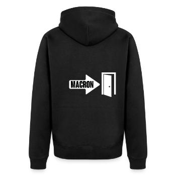Macron la porte - Veste à capuche bio Premium Unisexe - noir - Dos - Nico (187cm)