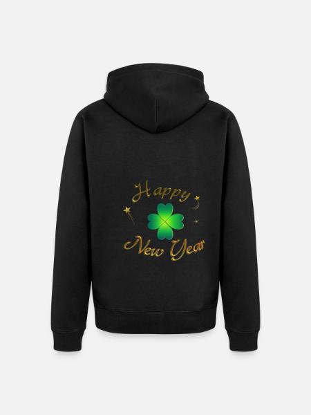 Happy New Year - Unisex Premium Bio Zip Hoodie - Schwarz
