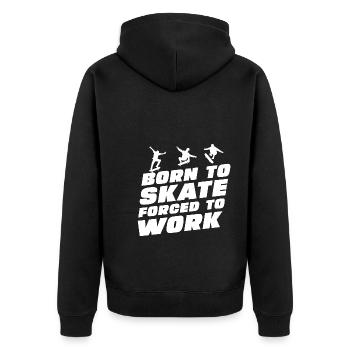 Drôle de slogan de skateboard - Veste à capuche bio Premium Unisexe - noir - Dos - Nico (187cm)