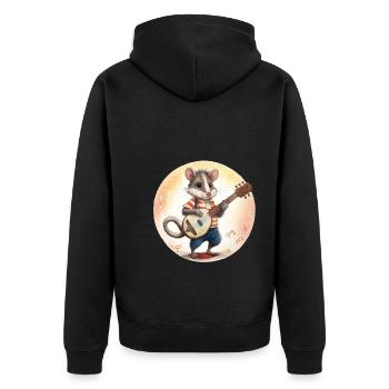 L’opossum joue du banjo - Veste à capuche bio Premium Unisexe - noir - Dos - Nico (187cm)