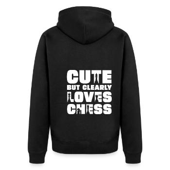 Mignon, mais aime clairement les échecs - Veste à capuche bio Premium Unisexe - noir - Dos - Nico (187cm)