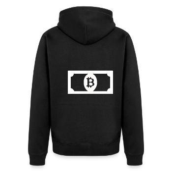 Bitcoin dollars - Veste à capuche bio Premium Unisexe - noir - Dos - Nico (187cm)