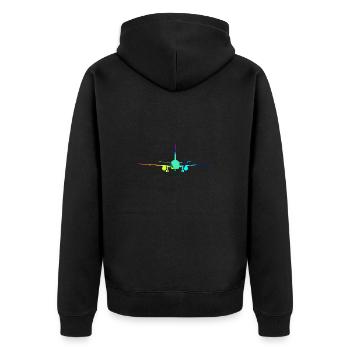 Commercial Aircraft Rainbow Aircraft - Unisex Premium Organic Zip Hoodie - black - Back - Nico (187cm)